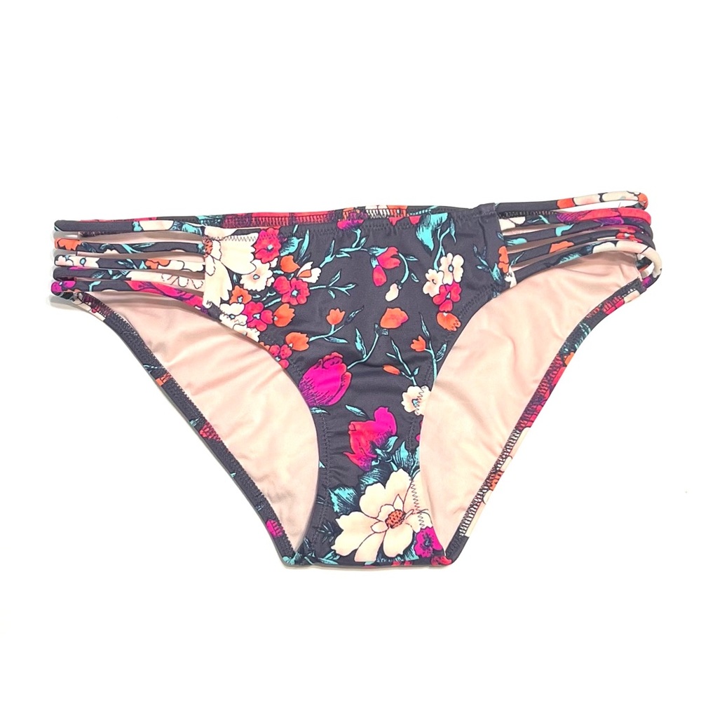 Shade & Shore Strappy Cheeky Bikini Bottom Purple Floral NWOT XS